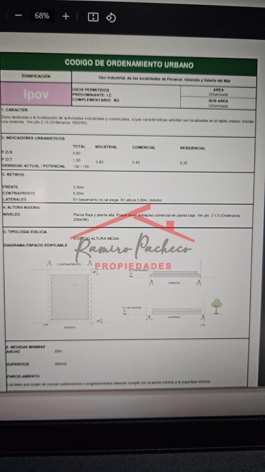 Lote multifamiliar en Pinamar zona industrial en venta