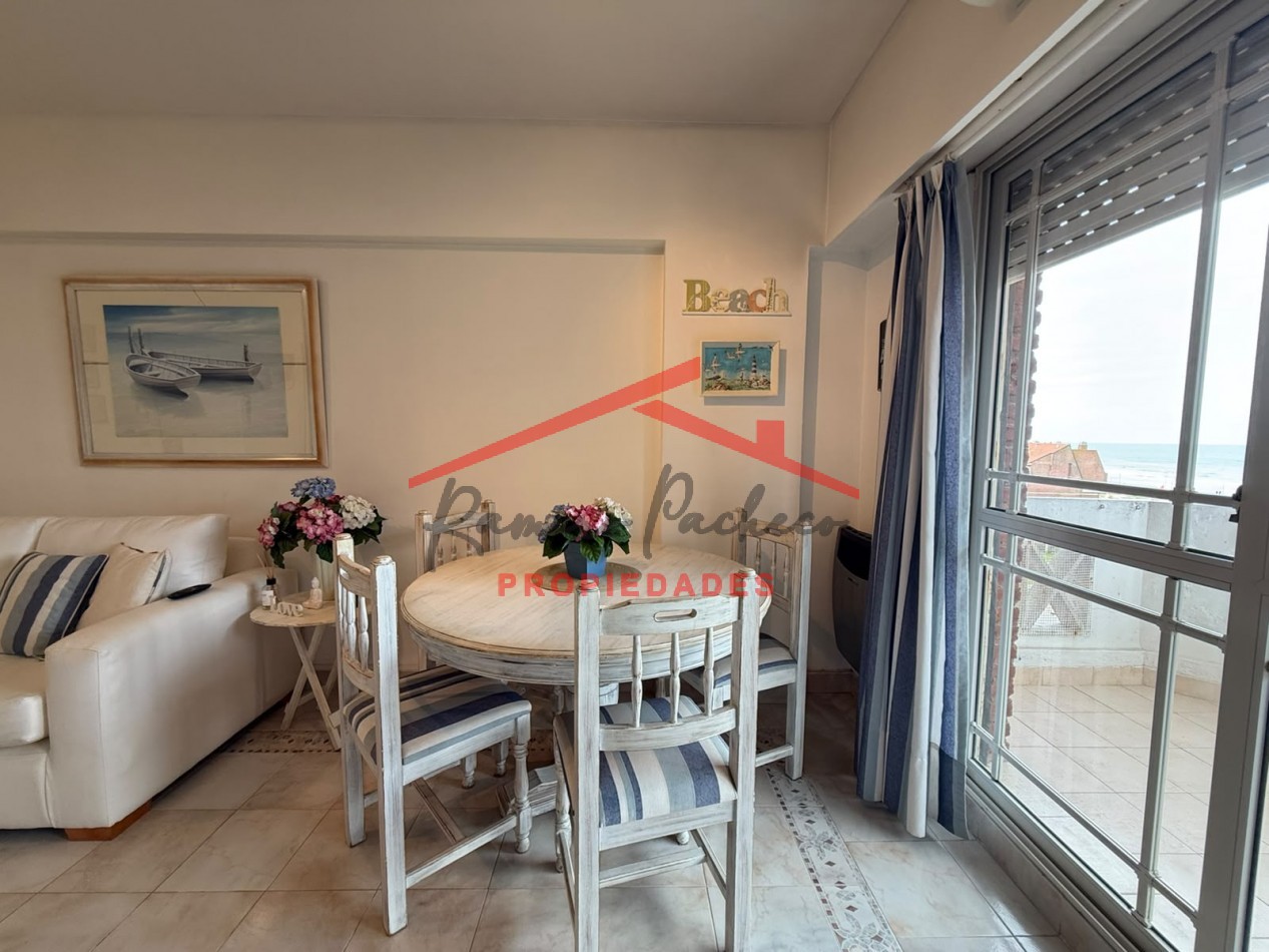 Se vende departamento tres ambientes en pinamar con vista al mar
